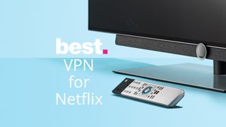 The words "Best VPN for Netflix" next to a television and remote controller