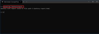 Windows 10 battery report command