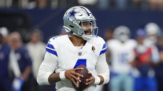 Dak Prescott #4 of the Dallas Cowboys looks to pass ahead of the Ravens vs Cowboys live stream