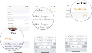 Tap Invite, then enter the Apple ID of the person you want to invite, then tap Send Invite