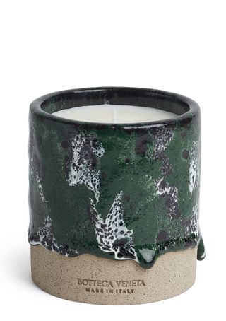 Bottega Veneta scented candle with a green ceramic pot