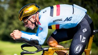 Belgian Remco Evenepoel of Soudal Quick-Step pictured in action ahead of the 2024 UCI Road Cycling World Championships