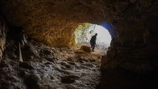 The Suba-lyuk Neanderthal cave is being seen in Cserepfalu, Hungary, on November 7, 2023.