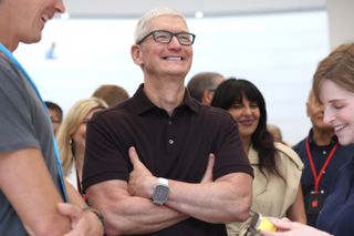 Tim Cook wearing Apple Watch Ultra at Apple event