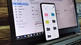 Google Drive on an Android phone and a laptop