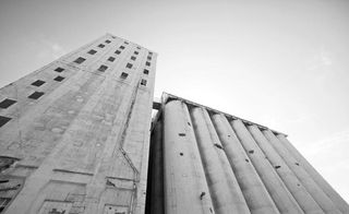 Forty-two concrete cylinders make up the heart of the 1920s building