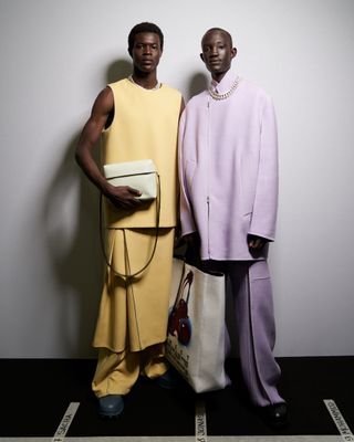 Models backstage at Jil Sander A/W 2023 show