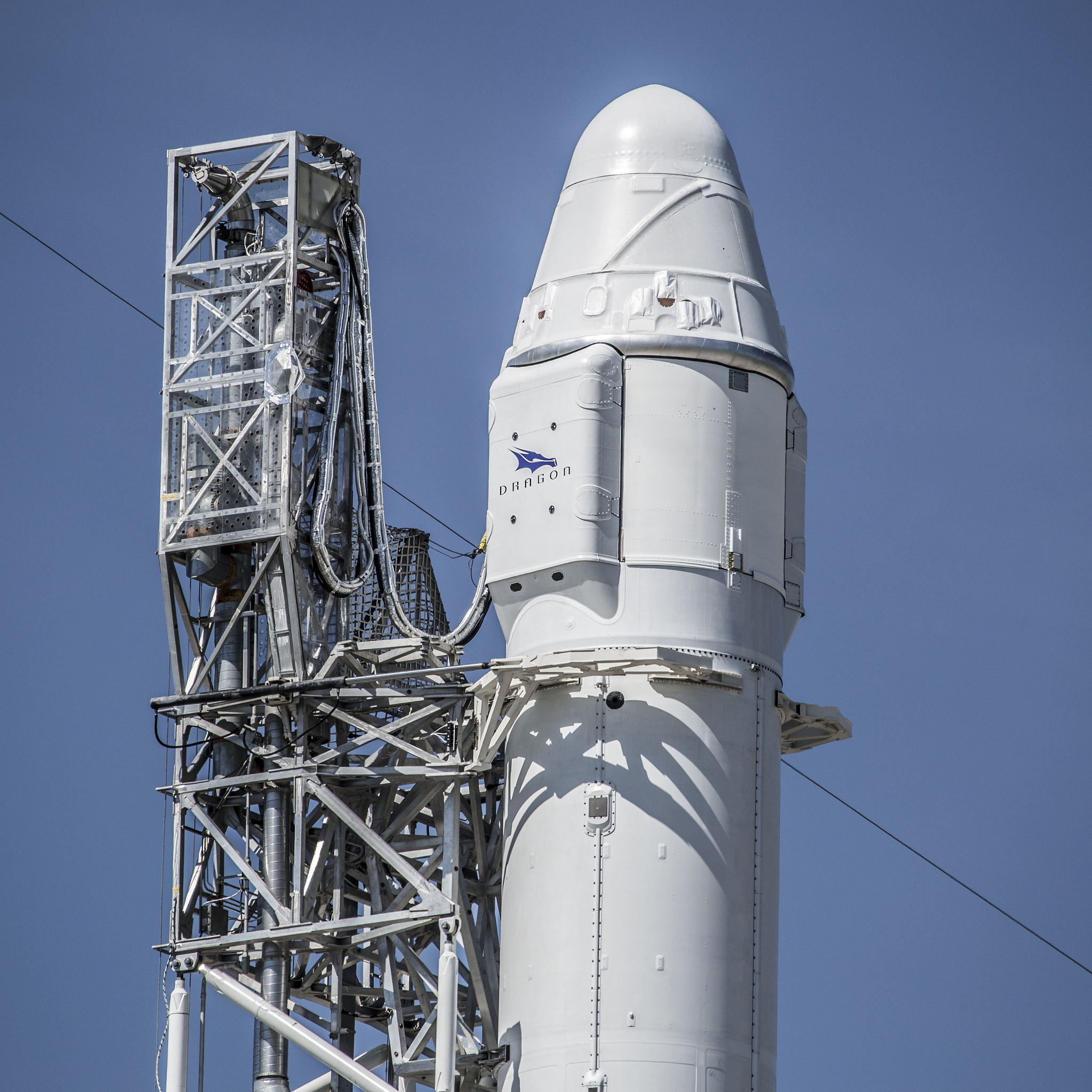 A file photo of a SpaceX Dragon spacecraft atop its Falcon 9 rocket ahead of a launch to the International Space Station from Space Launch Complex 40 at the Cape Canaveral Air Force Station in Florida. SpaceX will launch its next Dragon mission for NASA o