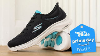 Skechers shoes with Tom's Guide Prime Day logo on bottom right corner