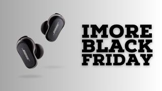 Bose QuietComfort Earbuds II in Black next to text that reads &#039;iMore Black Friday&#039;