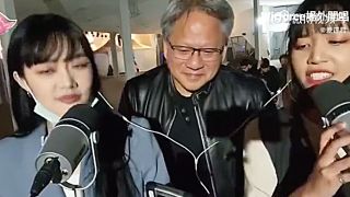 Jensen Huang performing karaoke