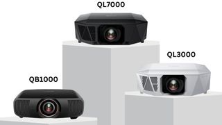 Epson Q Series Projector lineup on a white background