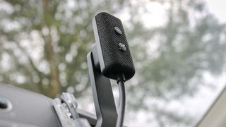 A closeup of the Echo Auto (2nd Gen)&#039;s microphone