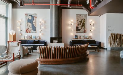 the rebello Porto hotel interior with eclectic mix of furniture