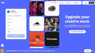 WeTransfer website screenshot.
