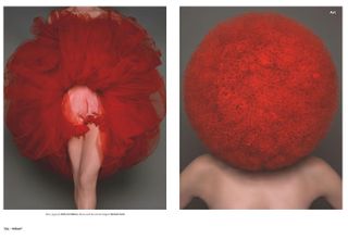 Brigitte Niedermair image of woman with red tulle skirt and woman with red afro