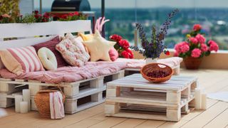 Wooden pallet outdoor furniture