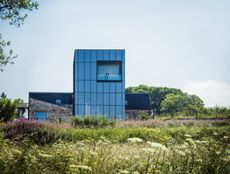 New Glenmorangie distillery in Tain seen across the fields