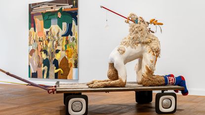 Installation view, ‘Nicole Eisenman. with, and, of, on Sculpture’ at Hauser &amp; Wirth Paris,5 June–21 September 2024.© Nicole Eisenman.Courtesy the artist and Hauser &amp; Wirth.