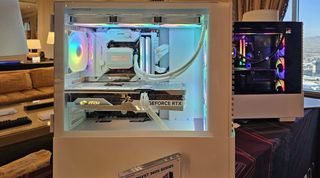 CyberPower Amethyst 360S desktop with wood front and RGB lighting