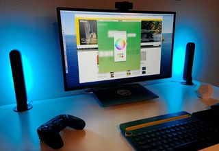 Philips Hue Play Bars on a desk