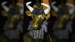 Queen's Lyre from Ur in the shape of a bull's head.