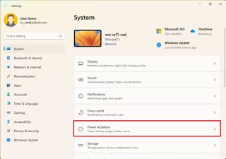 Open Power & battery settings