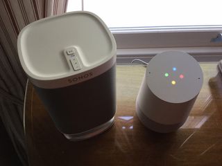 Google Home alongside Sonos Play:1 - Sonos sounds better