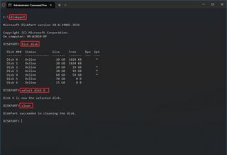 DiskPart clean GPT drive