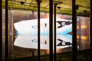 Anri Sala, Time No Longer installation, 2021 in the Buffalo Bayou Park Cistern, Houston