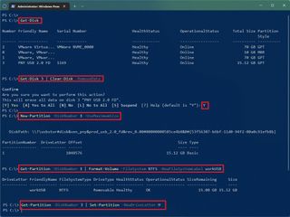 PowerShell clean and format USB flash drive on Windows 11