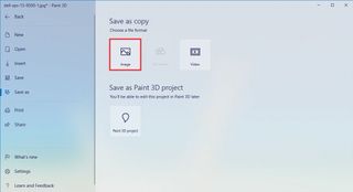 Paint 3D Save as image