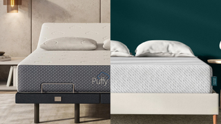 Images of Leesa mattress and Puffy Cloud mattress side by side