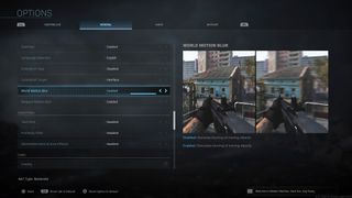 World blur options in Modern Warfare