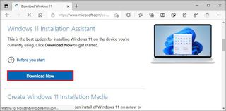 Download Windows 11 Installation Assistant