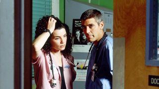 Julianna Margulies and George Clooney in ER