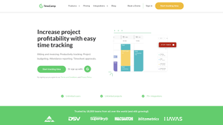Timecamp websites screenshot