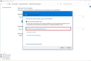 BitLocker save encryption key