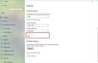 Windows 10 rotation lock option