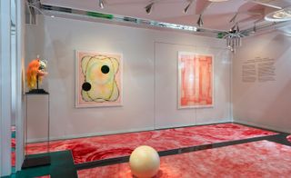 pink carpet and artworks