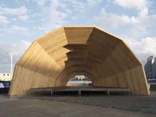 armadillo pavilion in timber