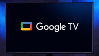 Google TV logo on TV