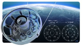 The interior design of HALO Space’s Aurora space capsule, which will take passengers to the stratosphere under a helium-filled balloon.