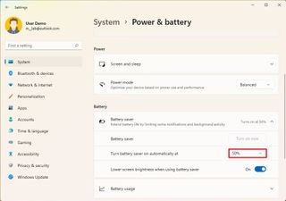 Change automatic batter saver settings