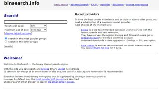 binsearch website screenshot.