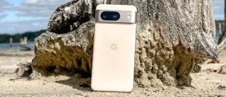 Google Pixel 8 shown in hand