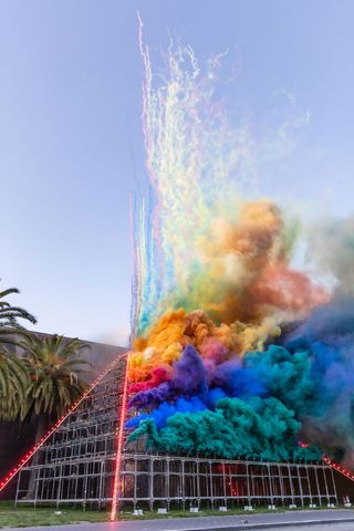 FAMSF hosts Judy Chicago's Forever de Young Smoke Sculpture on 16 October 2021 at de Young Museum in San Francisco, CA. Photography: Scott Strazzante for Drew Altizer Photography