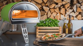 Gozney Roccbox pizza oven in use