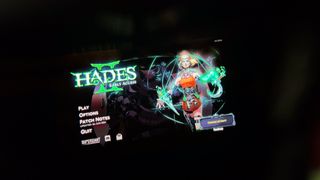 Playing Hades 2 on Steam Deck looking through Xreal Air 2