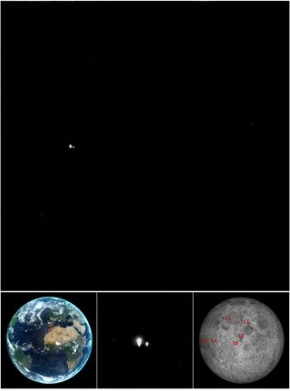 Earth and Moon Seen by MESSENGER Spacecraft